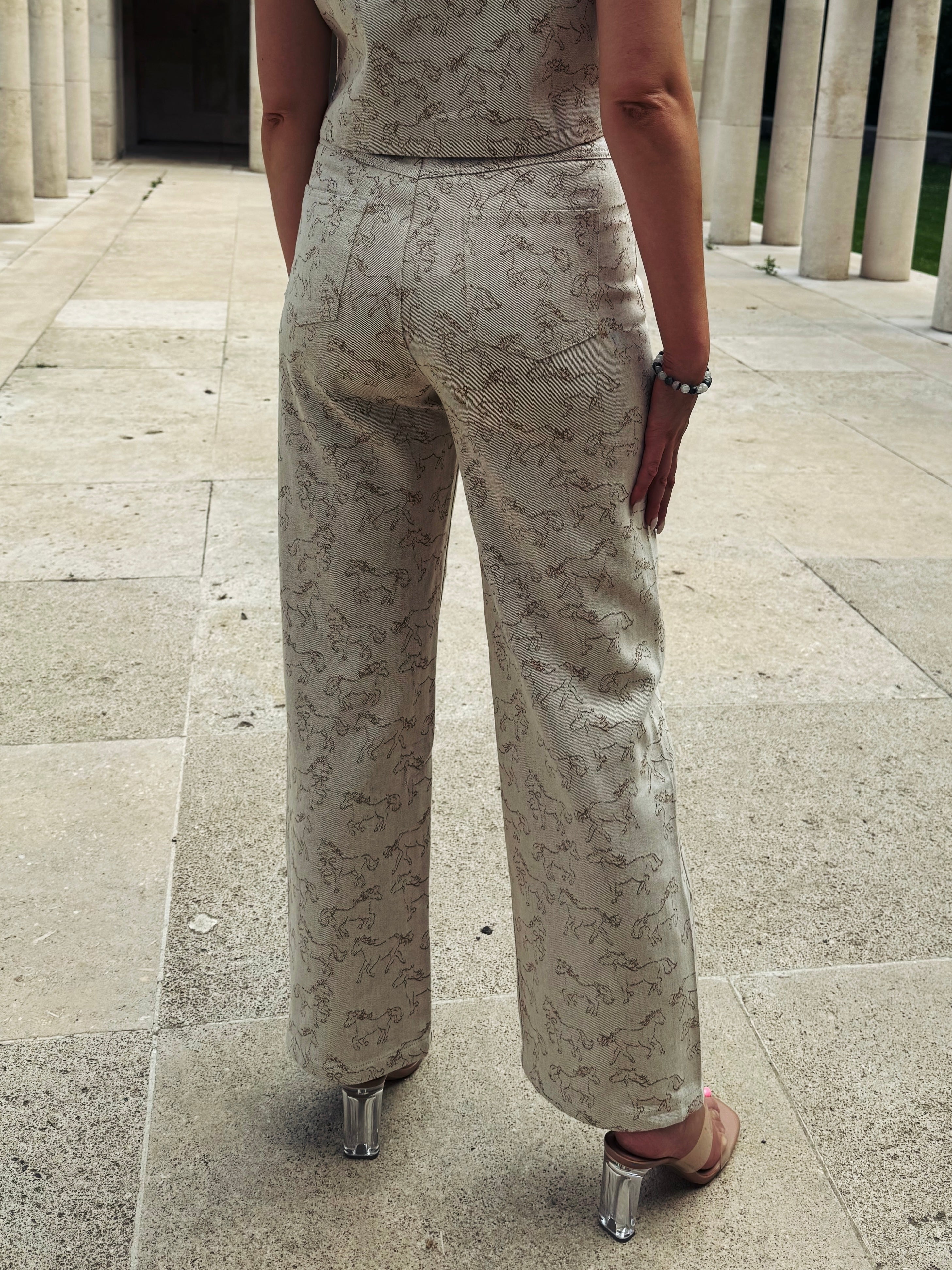 Ecru Brown Cavallo Trouser