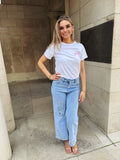 White Bow Lou T-Shirt Rose