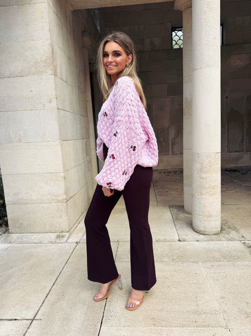 Aubergine Amara Trouser - Damesmode - Gabianna Fashion