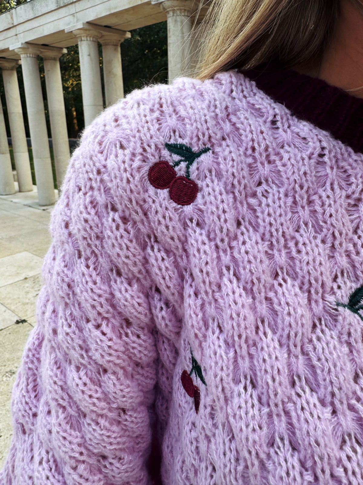 Pink Cherry Sweater - Damessweater - Gabianna Fashion