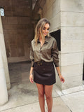 Khaki Véra Blouse - Damesbloes - Gabianna Fashion