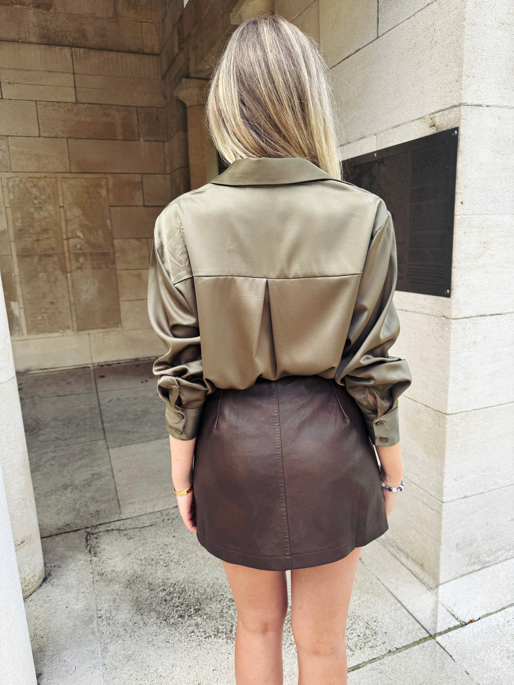 Khaki Véra Blouse - Damesbloes - Gabianna Fashion