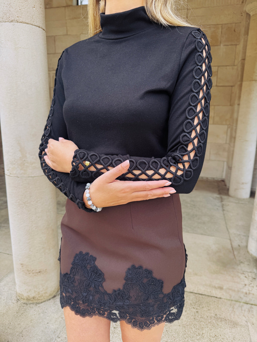 Chocolate Mila Lace Skirt - Damesrokje - Gabianna Fashion